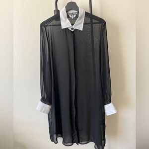 killstar sheer shirt dress - wednesday adams / goth school girl vibe!